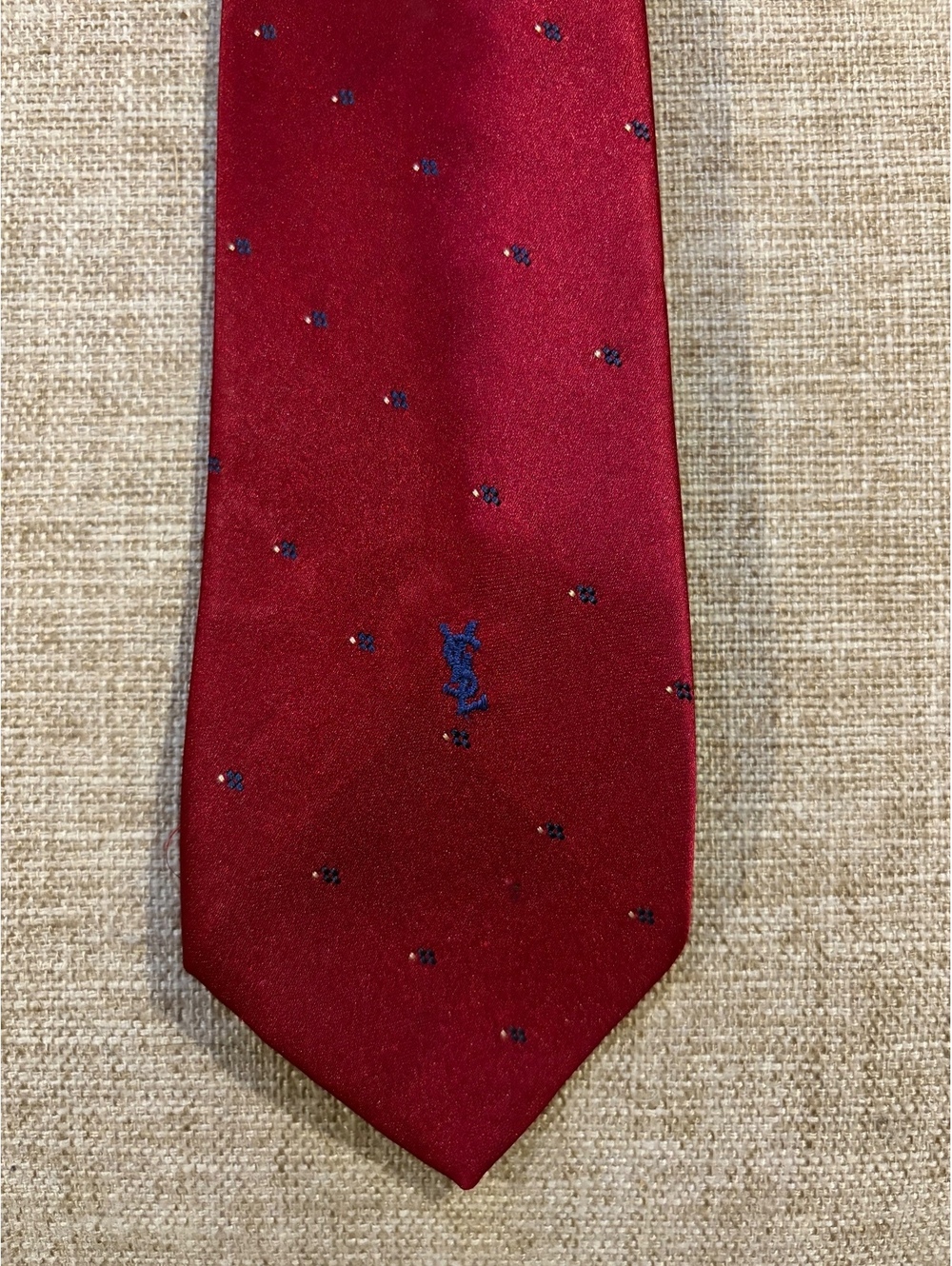 Yves Saint Laurent Neckwear Red Spotted Detail Men’s Tie